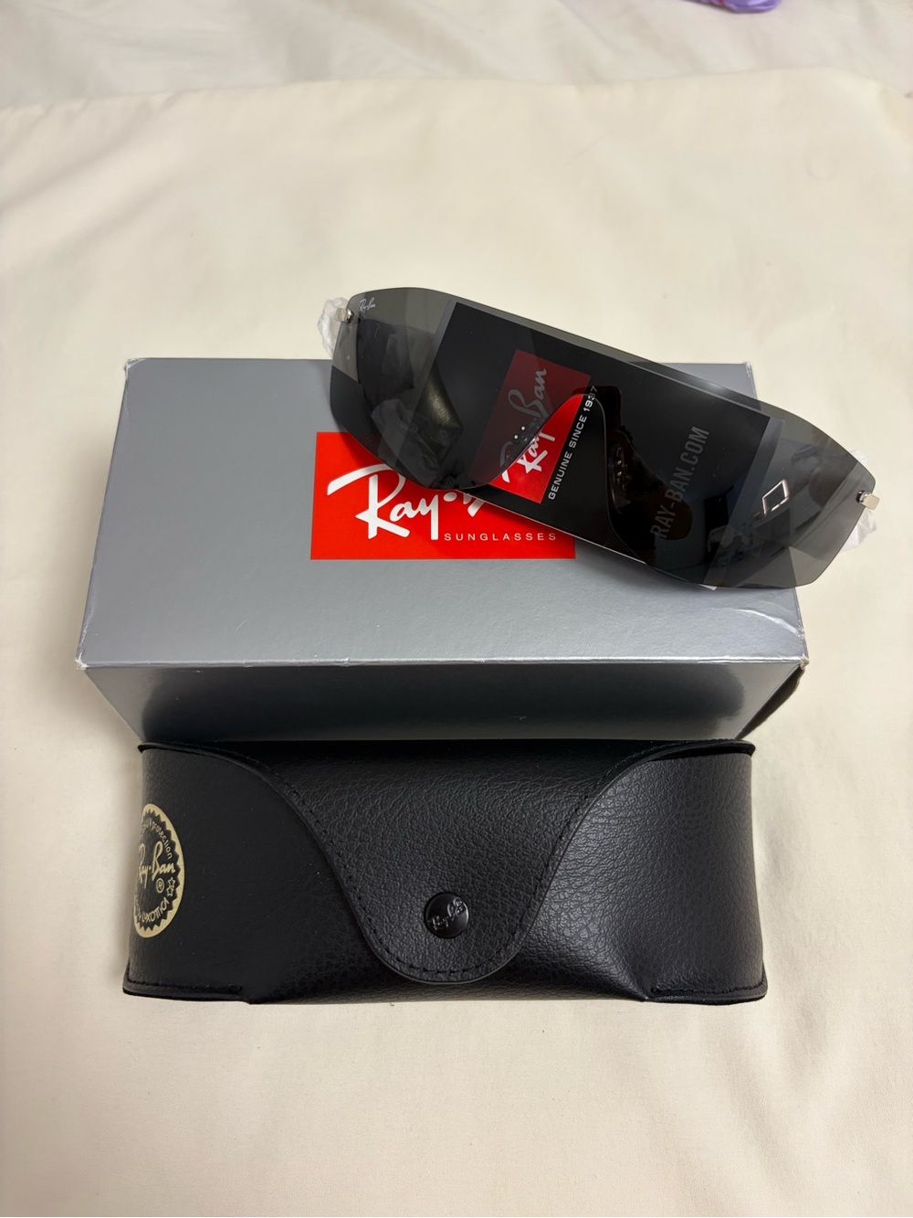 Ray-Ban Men's Black Shield Sunglasses
